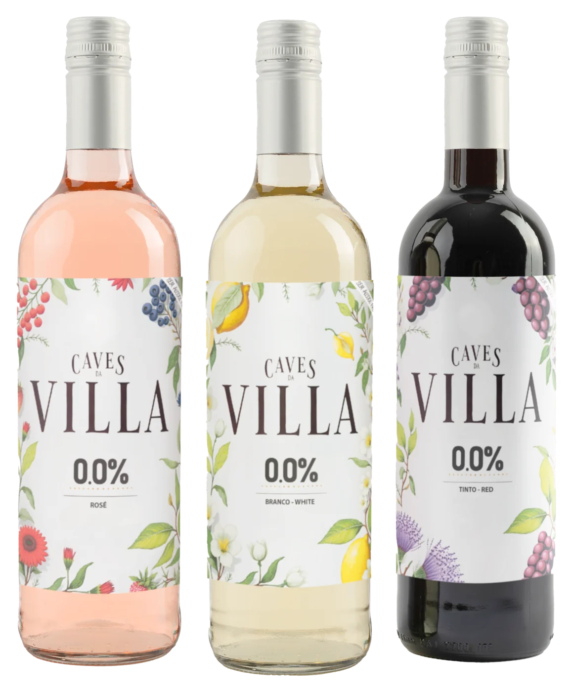 Vinhos Caves da Villa 0,0% rosé, branco e tinto